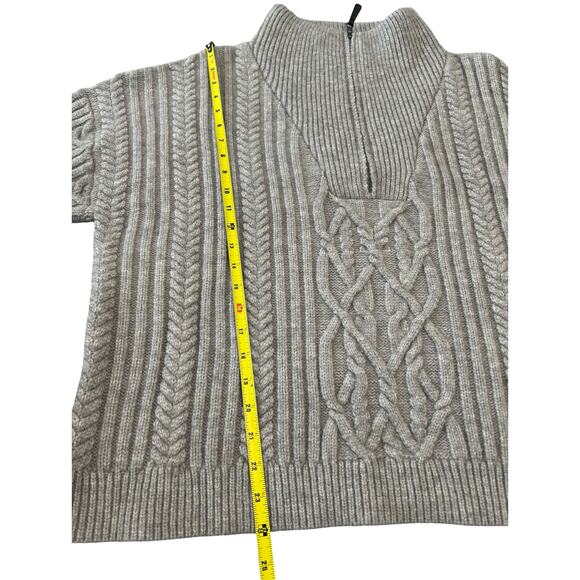 Sundance Gray 1/4 Zip Canle Knit Pullover Sweater Size PXL Cozy - Picture 9 of 9